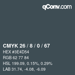 颜色代码: CMYK 26 / 8 / 0 / 67 | qconv.com