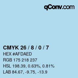 カラーコード: CMYK 26 / 8 / 0 / 7 | qconv.com