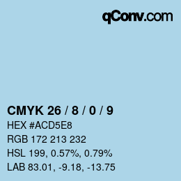 Color code: CMYK 26 / 8 / 0 / 9 | qconv.com