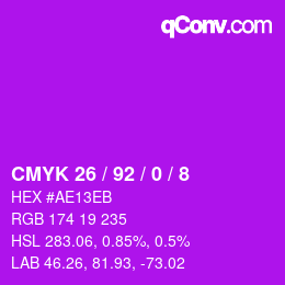 カラーコード: CMYK 26 / 92 / 0 / 8 | qconv.com