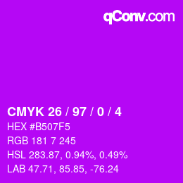 Color code: CMYK 26 / 97 / 0 / 4 | qconv.com
