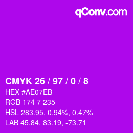 Color code: CMYK 26 / 97 / 0 / 8 | qconv.com