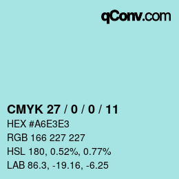 颜色代码: CMYK 27 / 0 / 0 / 11 | qconv.com