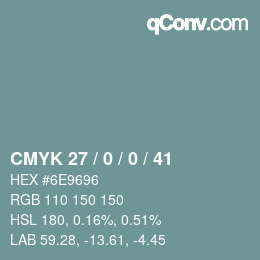 Color code: CMYK 27 / 0 / 0 / 41 | qconv.com