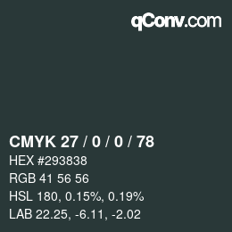 Color code: CMYK 27 / 0 / 0 / 78 | qconv.com