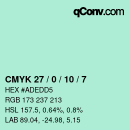 カラーコード: CMYK 27 / 0 / 10 / 7 | qconv.com