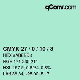カラーコード: CMYK 27 / 0 / 10 / 8 | qconv.com