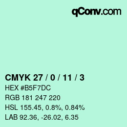 カラーコード: CMYK 27 / 0 / 11 / 3 | qconv.com
