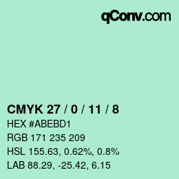 カラーコード: CMYK 27 / 0 / 11 / 8 | qconv.com