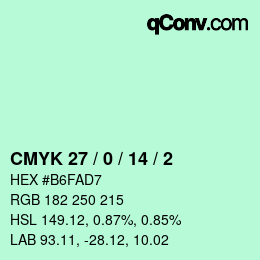 カラーコード: CMYK 27 / 0 / 14 / 2 | qconv.com