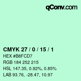 Color code: CMYK 27 / 0 / 15 / 1 | qconv.com