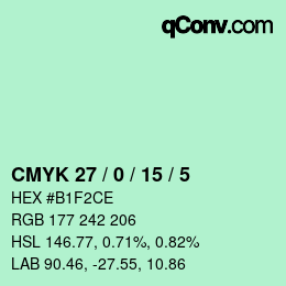 Color code: CMYK 27 / 0 / 15 / 5 | qconv.com