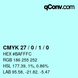 カラーコード: CMYK 27 / 0 / 1 / 0 | qconv.com