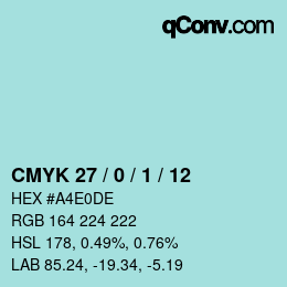 Color code: CMYK 27 / 0 / 1 / 12 | qconv.com