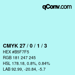 カラーコード: CMYK 27 / 0 / 1 / 3 | qconv.com