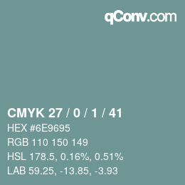 Color code: CMYK 27 / 0 / 1 / 41 | qconv.com