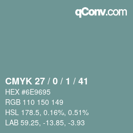 Color code: CMYK 27 / 0 / 1 / 41 | qconv.com