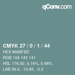 颜色代码: CMYK 27 / 0 / 1 / 44 | qconv.com