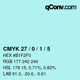 カラーコード: CMYK 27 / 0 / 1 / 5 | qconv.com