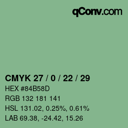 Color code: CMYK 27 / 0 / 22 / 29 | qconv.com