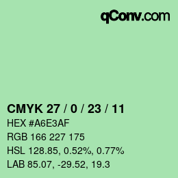 Color code: CMYK 27 / 0 / 23 / 11 | qconv.com