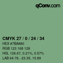 カラーコード: CMYK 27 / 0 / 24 / 34 | qconv.com