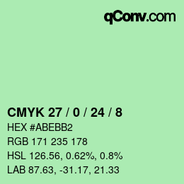 Color code: CMYK 27 / 0 / 24 / 8 | qconv.com