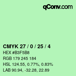 Color code: CMYK 27 / 0 / 25 / 4 | qconv.com