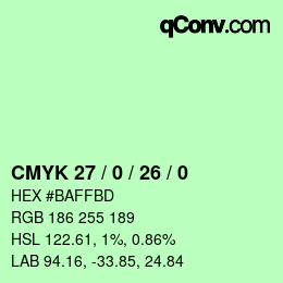 Color code: CMYK 27 / 0 / 26 / 0 | qconv.com