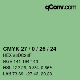 Color code: CMYK 27 / 0 / 26 / 24 | qconv.com