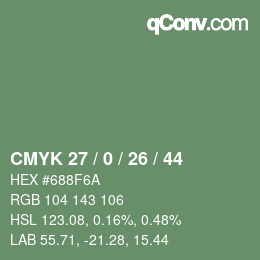 カラーコード: CMYK 27 / 0 / 26 / 44 | qconv.com
