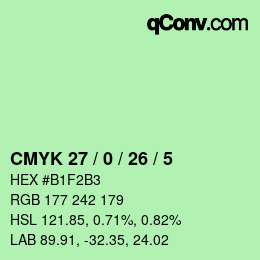 Color code: CMYK 27 / 0 / 26 / 5 | qconv.com