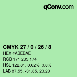 カラーコード: CMYK 27 / 0 / 26 / 8 | qconv.com
