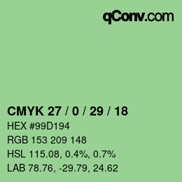 Color code: CMYK 27 / 0 / 29 / 18 | qconv.com