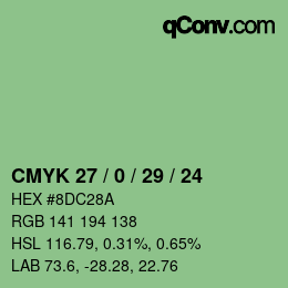 Color code: CMYK 27 / 0 / 29 / 24 | qconv.com