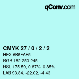 カラーコード: CMYK 27 / 0 / 2 / 2 | qconv.com