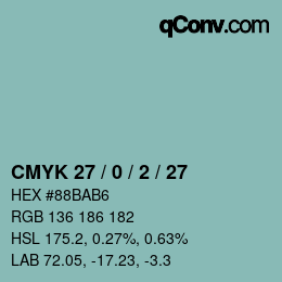 Color code: CMYK 27 / 0 / 2 / 27 | qconv.com