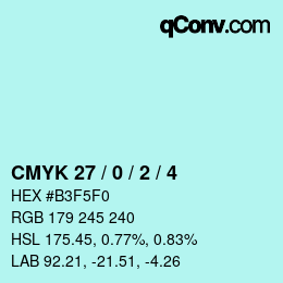 Color code: CMYK 27 / 0 / 2 / 4 | qconv.com