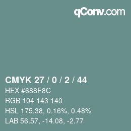 颜色代码: CMYK 27 / 0 / 2 / 44 | qconv.com