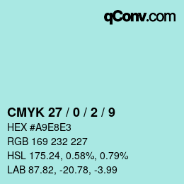 カラーコード: CMYK 27 / 0 / 2 / 9 | qconv.com