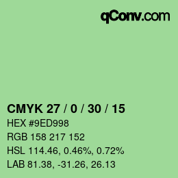Color code: CMYK 27 / 0 / 30 / 15 | qconv.com