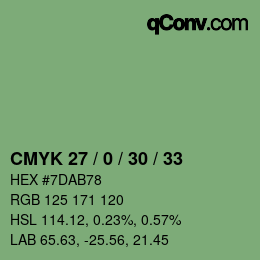 Color code: CMYK 27 / 0 / 30 / 33 | qconv.com