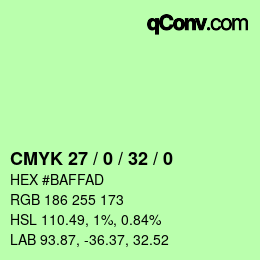 カラーコード: CMYK 27 / 0 / 32 / 0 | qconv.com