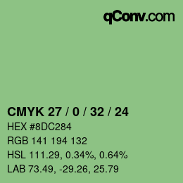 Color code: CMYK 27 / 0 / 32 / 24 | qconv.com