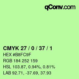 Color code: CMYK 27 / 0 / 37 / 1 | qconv.com