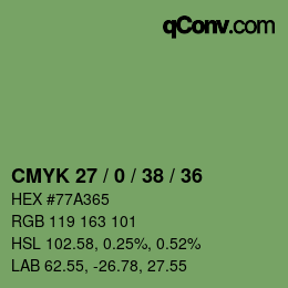 Código de color: CMYK 27 / 0 / 38 / 36 | qconv.com