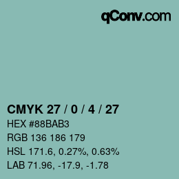 颜色代码: CMYK 27 / 0 / 4 / 27 | qconv.com
