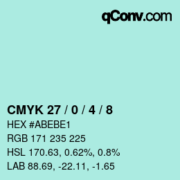 カラーコード: CMYK 27 / 0 / 4 / 8 | qconv.com