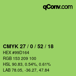 カラーコード: CMYK 27 / 0 / 52 / 18 | qconv.com