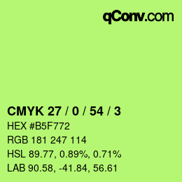 Color code: CMYK 27 / 0 / 54 / 3 | qconv.com